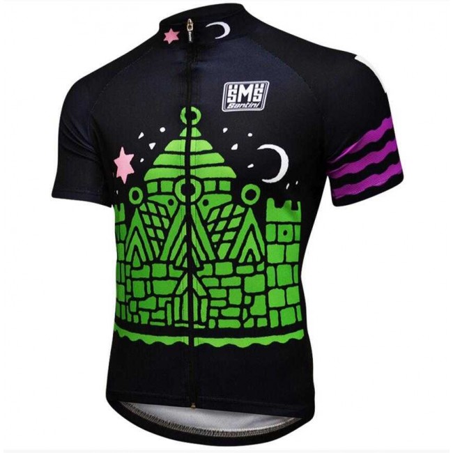 2016 Wielershirt Met Korte Mouwen Groen Zwart