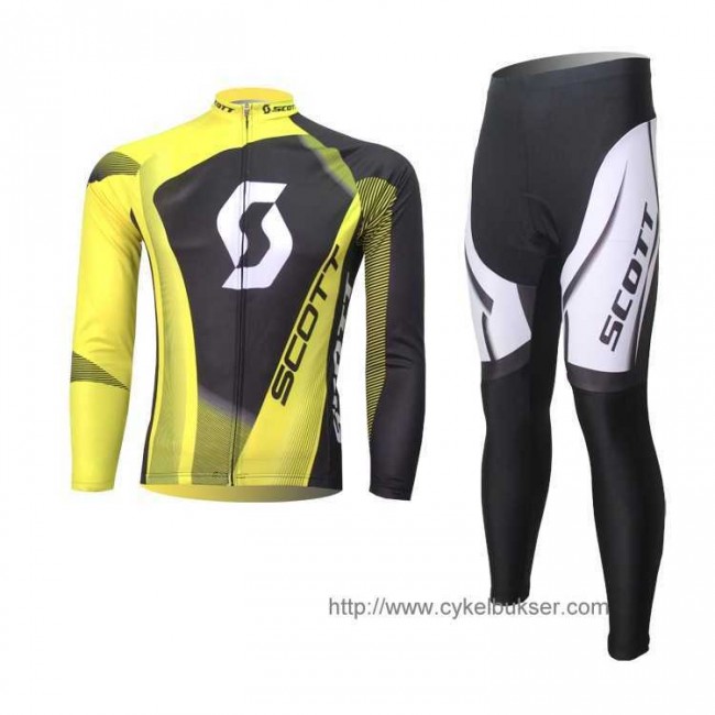 SCOTT RC Pro Fietskleding Wielershirt Lange Mouw+Lange Fietsbroeken Groen Zwart