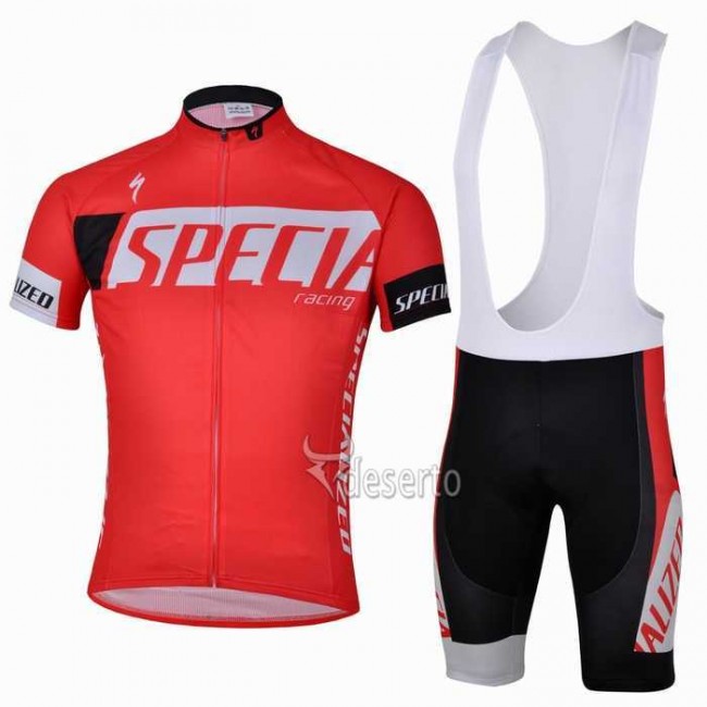 Specialized Racing Fietskleding Set Fietsshirt Met Korte Mouwen+Korte Koersbroek Rood