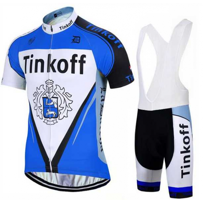 2017 Tinkoff Fietskleding Set Fietsshirt Met Korte Mouwen+Korte Koersbroek 01