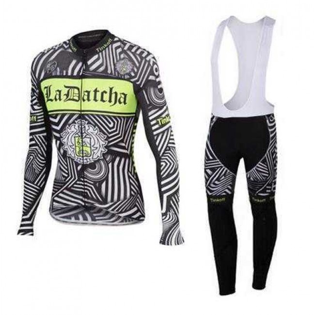 2016 Ladatcha Tinkoff Zebra Wielershirt Lange Mouwen+Lange Fietsbroeken Bib
