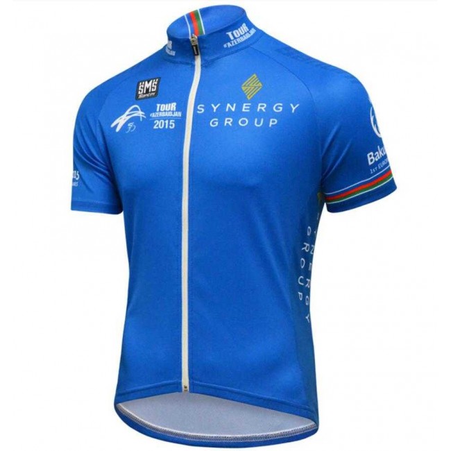 2015 Tour AzerBaidjan Wielershirt Met Korte Mouwen Blauw