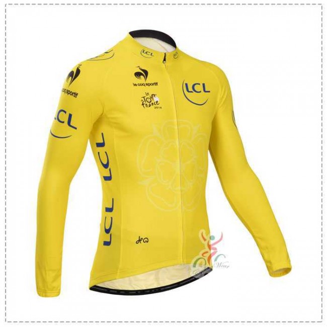 Tour De France Le Coq Sportif 2014 Wielershirt Lange Mouw Geel