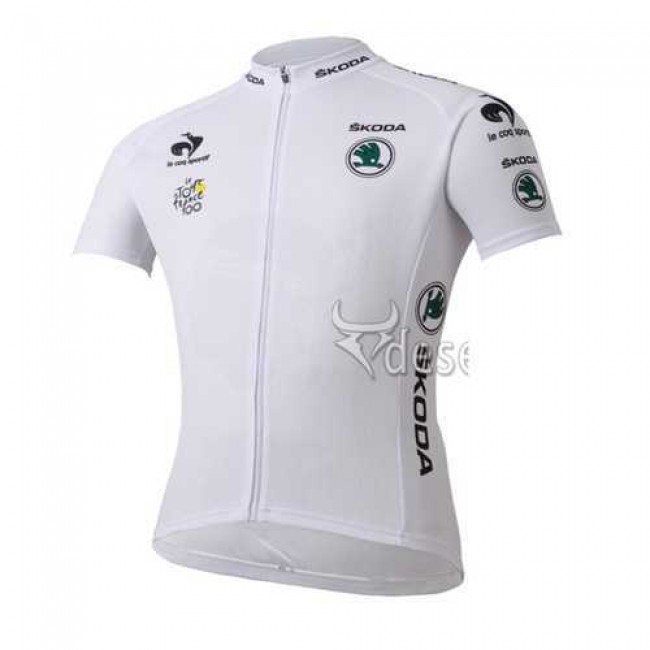 Tour De France Le Coq Sportif Wielershirt Wit Wielershirt Met Korte Mouwen